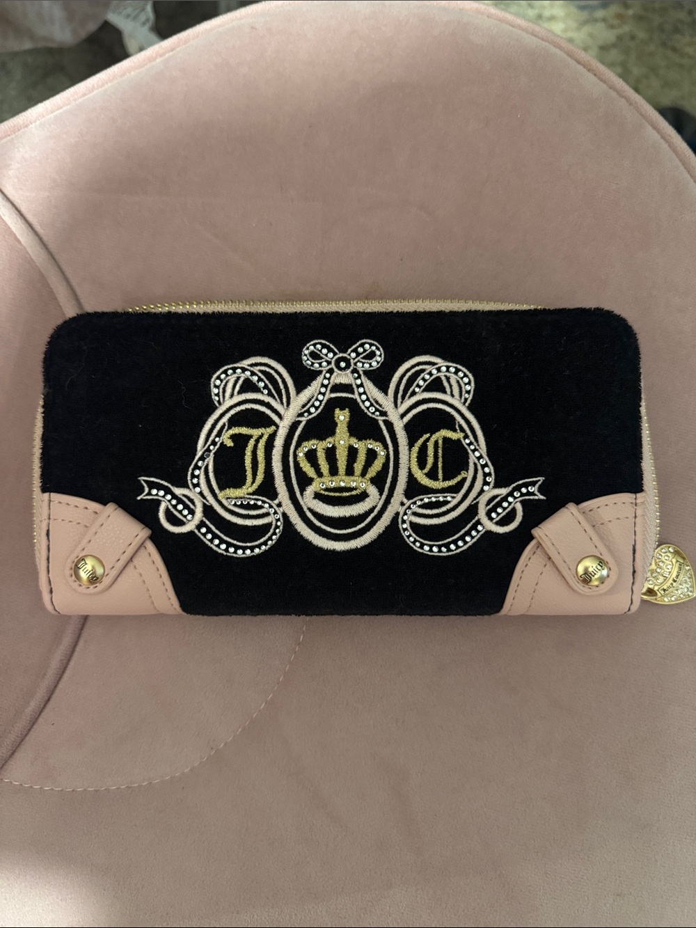 Juicy Couture Black and Pink Women's Wallet - Designer Style